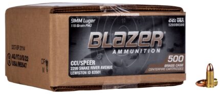 CCI Ammunition Blazer Loose Bulk Ammo Brass 9mm 115-Grain…