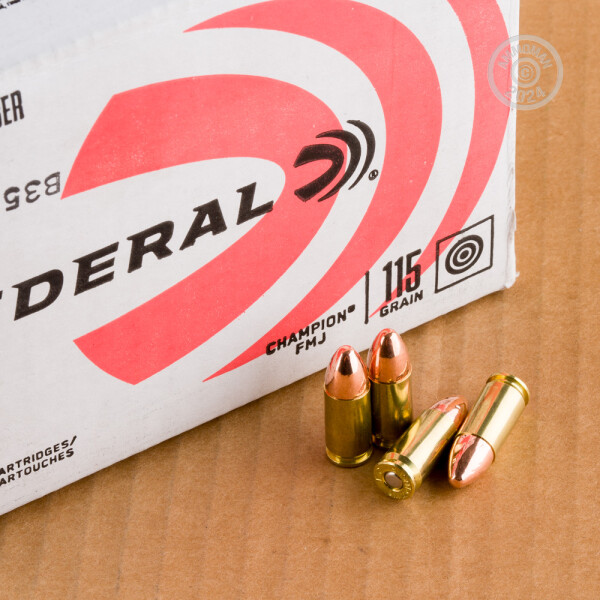 Federal Champion 9mm 115-Grain 500-Rounds FMJ - 9mm